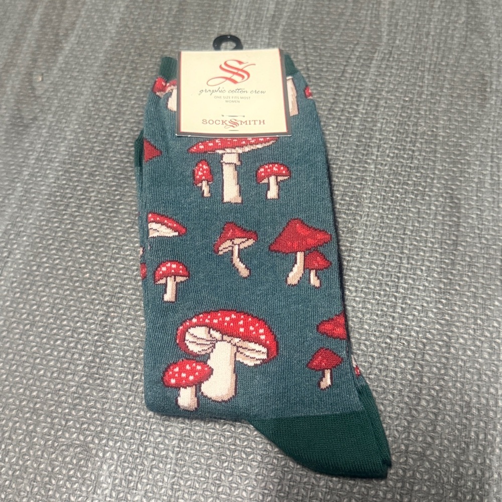 SockSmith Boutique Socks. Mushrooms. Brand new.